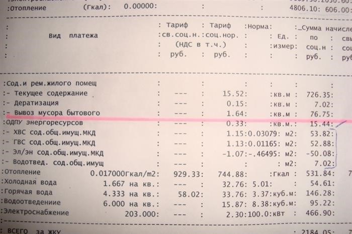 Получение оплаты за отходы