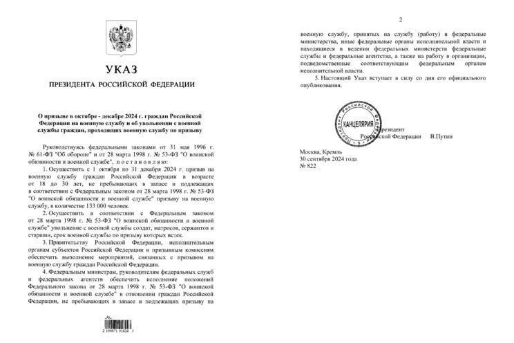 Понимание последнего решения Путина о призыве в армию