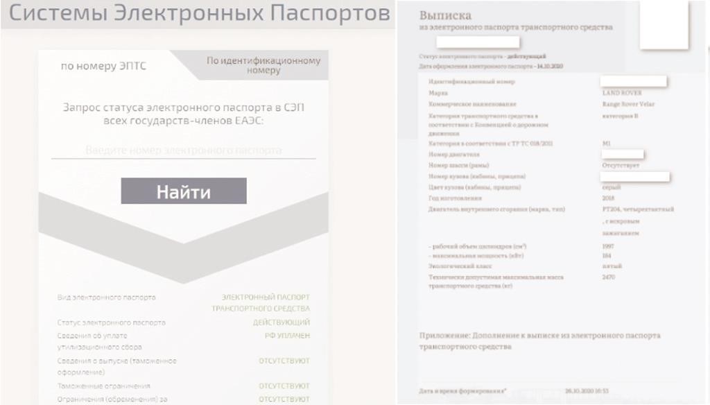 Документы, необходимые для оформления EPТС в России