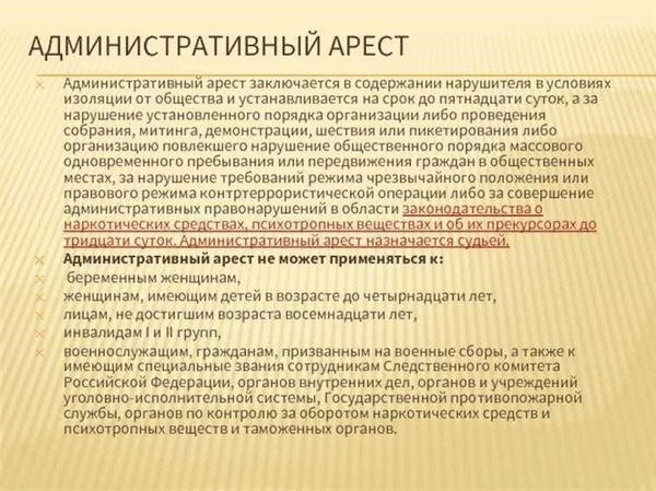 Сроки и условия административного ареста в России
